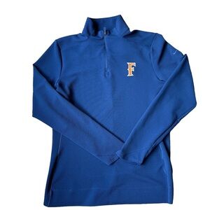Nike Blue 1/4 Zip Up Collar Dri-Fit Long Sleeve Pull Over Shirt Size S‎